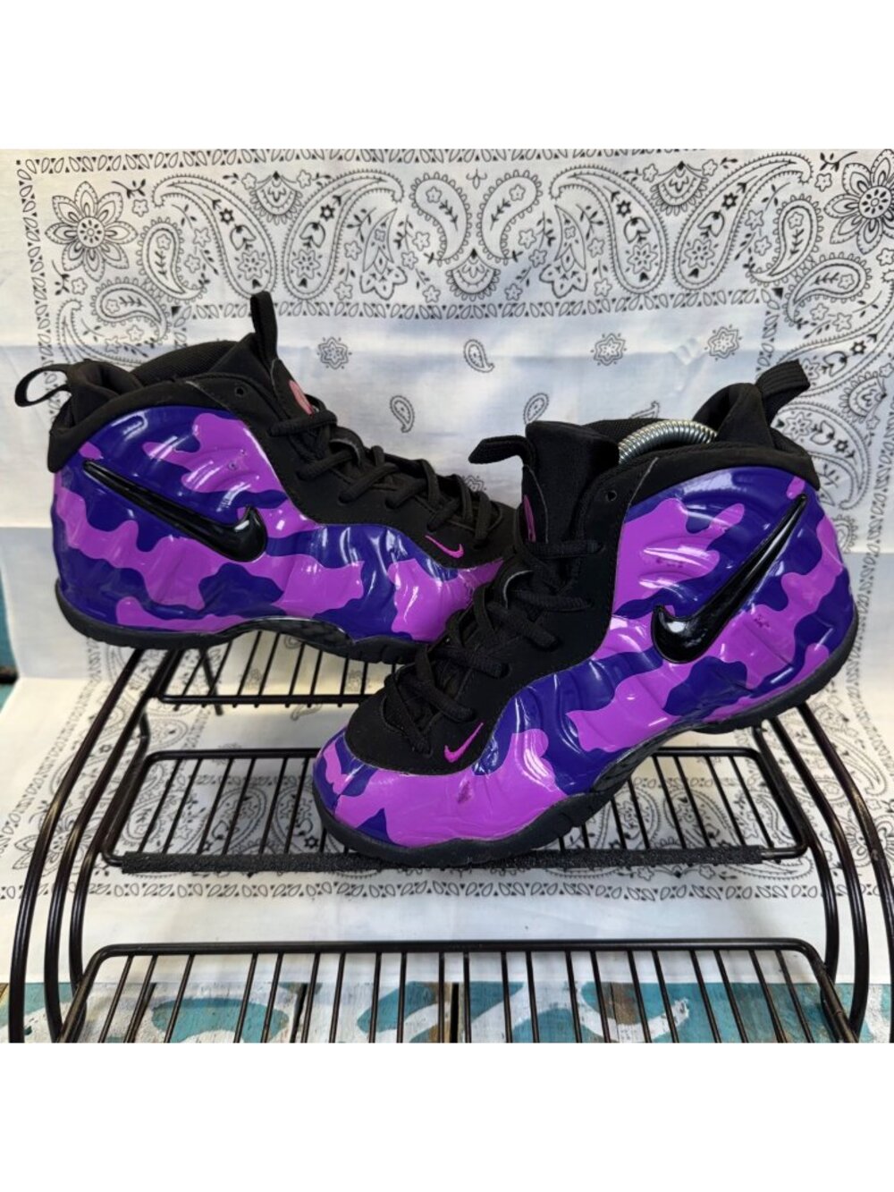 Nike Air Little Foam Posite Pro 843755-012 Purple Camo Shoes  3Youth/Womans 4.5